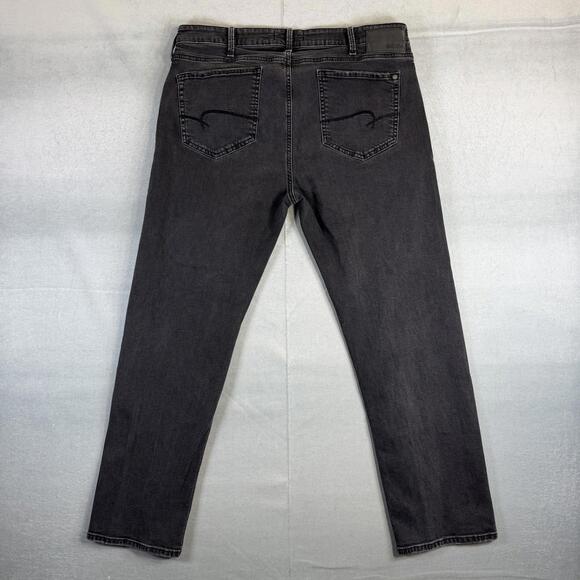 Mavi Zach Jeans Mens 38x30 Black Dark Wash Straight Leg Stretch Denim - Picture 3 of 8